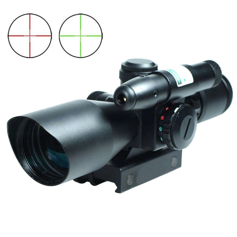 57_78b57c6a-e093-4fda-bf66-2a25baed1385 2.5-10x40 Tactical Rifle Scope Green Laser Dual illuminated Mil-dot Rail Mount