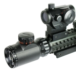3-9X40 Tactical Rifle Scope with Holographic Red / Green Dot Sight / Rail Riser