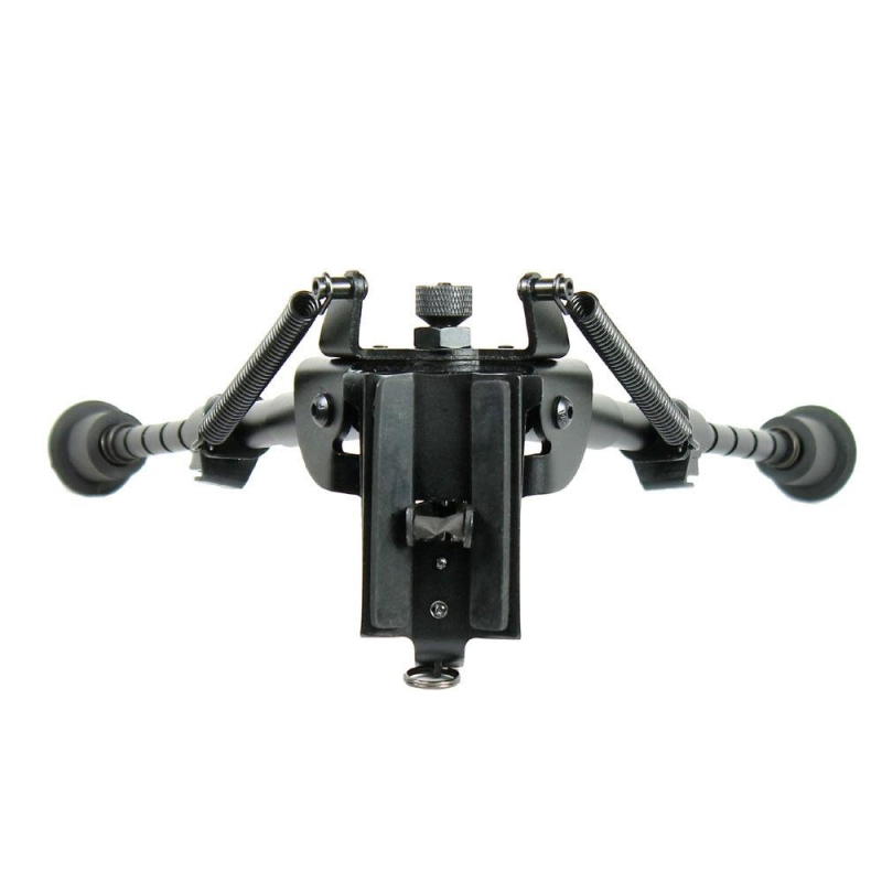 6" to 9" Adjustable Swivel-Rotating Spring Return Rifle Bipod with Notched Legs