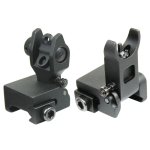 Premium Mil Spec Flip up Front Rear Iron Sight Set Fits Picatinny Rails Flattop - West Lake Tactical