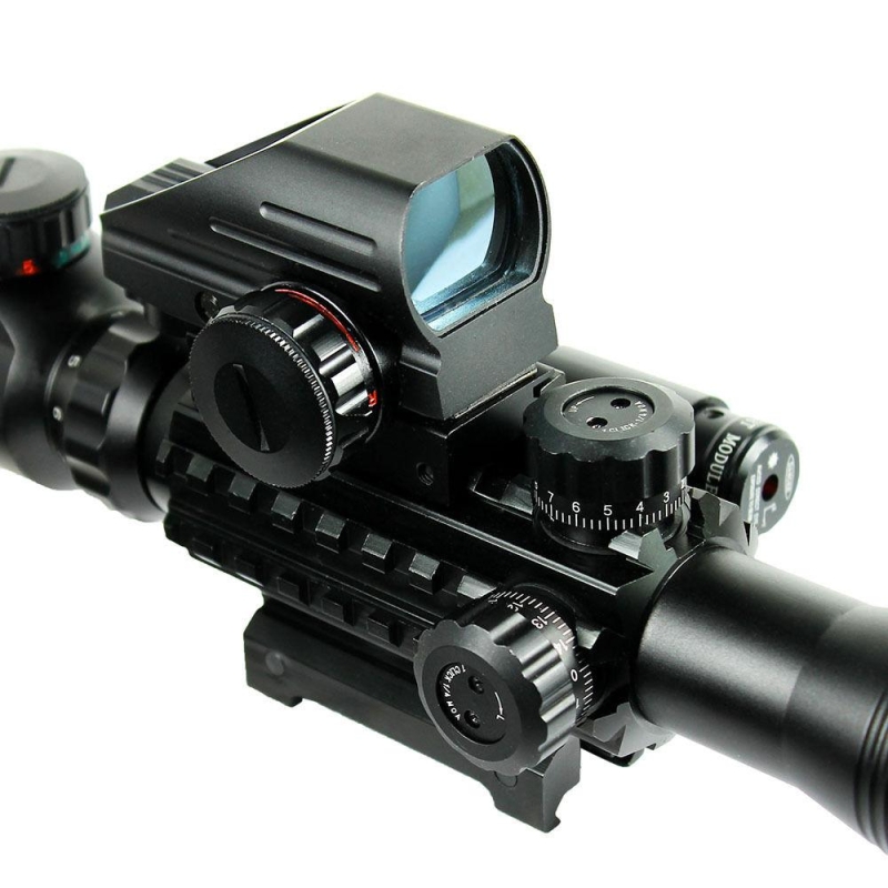 4-12X50 EG Tactical Rifle Scope with Holographic 4 Reticle Sight & Red Laser JG8
