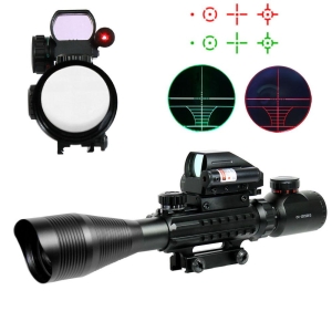 4-12X50 EG Tactical Rifle Scope with Holographic 4 Reticle Sight & Red Laser