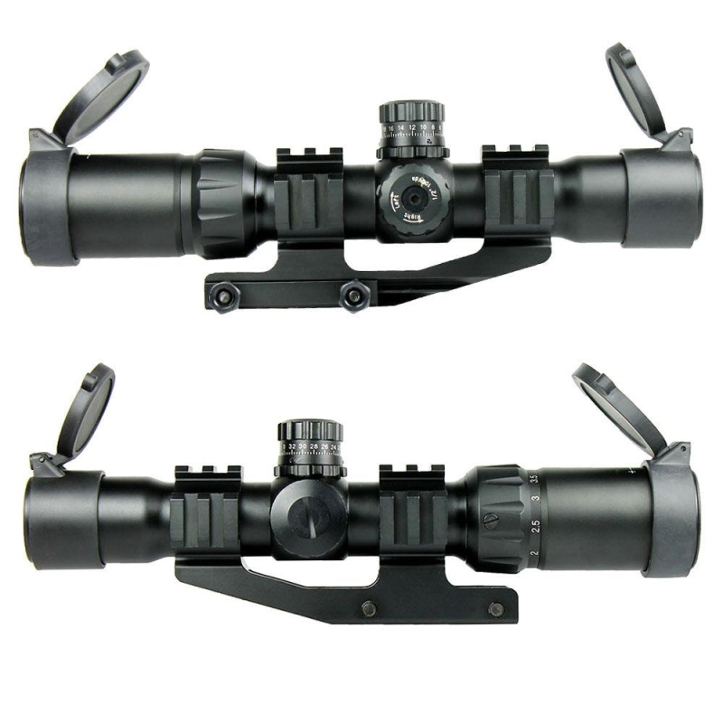 1.5-4X30 Tactical Rifle Scope with Tri-Illuminated Chevron Reticle - PEPR Mount