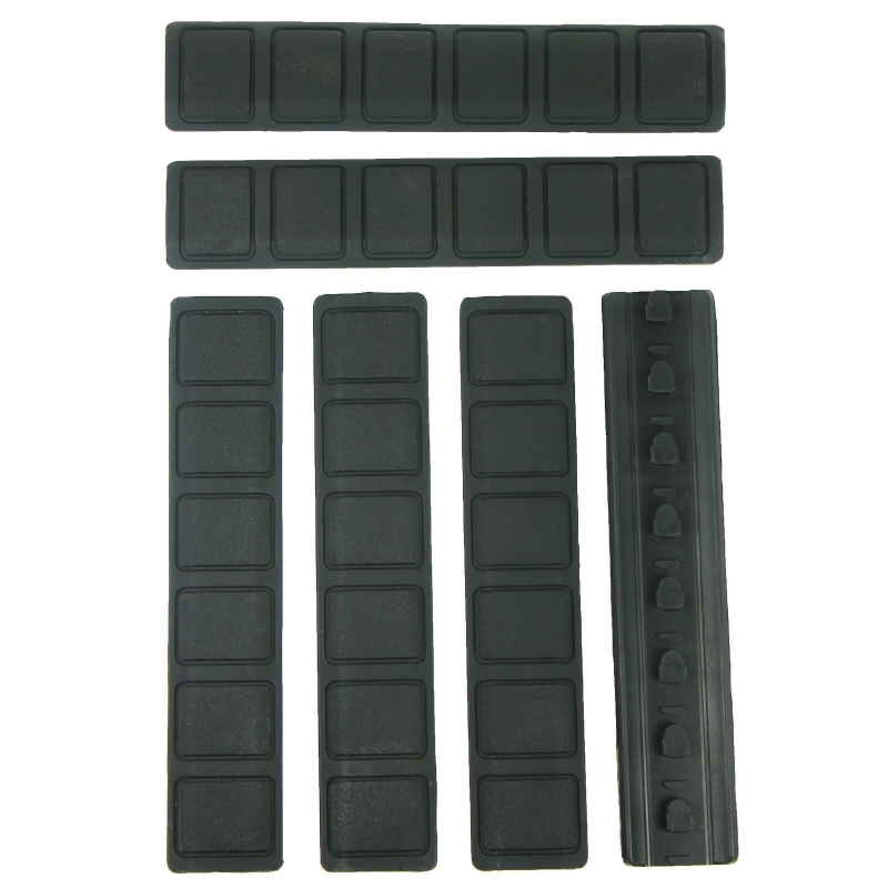 57_93f7b422-822f-4859-84d7-e73c66265c6a Pack of 6 Black KeyMod Rail Cover Textured Anti Slip Soft Rubber Panels - 6.25“