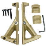 Angled Foregrip Front Grip with Finger Stop for Picatinny Handguard - Tan
