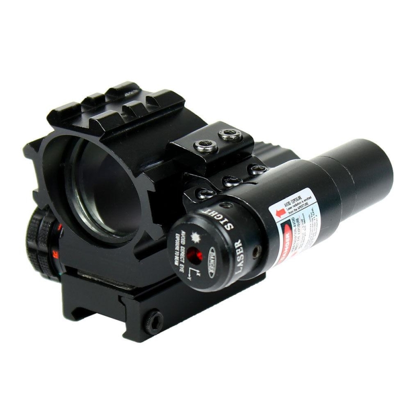 57_b5444245-7e2e-4c31-b8a0-f9039e175f5a Holographic Tactical Red / Green 4 Reticles Reflex Dot Scope + laser sight combo
