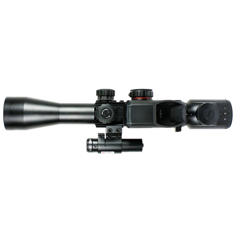 3-9X40 Tactical Rifle Scope with Holographic 4 Reticle Sight & Red Laser JG8