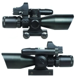 2.5-10X40 Tactical Rifle Scope with Green Laser-Mini Reflex 3 MOA Red Dot Sight - West Lake Tactical