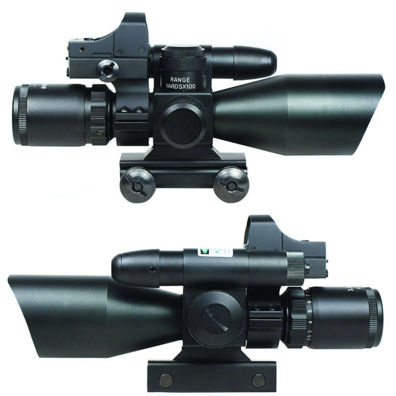 57_cbfec00c-737d-4c88-9555-94f08497cf66 2.5-10X40 Tactical Rifle Scope with Green Laser-Mini Reflex 3 MOA Red Dot Sight - West Lake Tactical