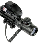 4-12X50 Tactical Rifle Scope Mil-dot with Holographic 4 Reticle Sight-Red Laser