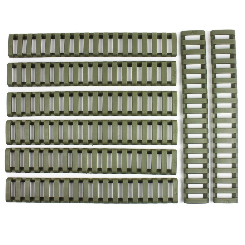 57_e38c6a32-653e-438f-bb39-24aa9f3359c7 8x Heat Resistant Rifle Ladder Rail Cover Weaver Picatinny Handguard - OD Green