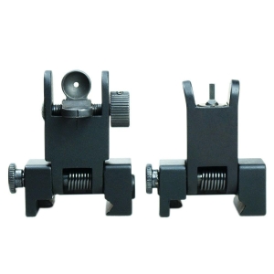 Tactical 223 556 Micro Flip Up Rapid Transition Front and Rear Iron Sight Set