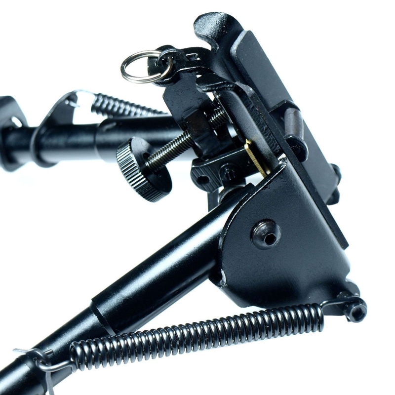 6" to 9" Adjustable Spring Return Sniper Hunting Rifle Bipod with Rail Adapter