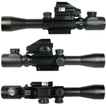 3-9X40 Tactical Rifle Scope Mil-dot with Holographic 4 Reticle Sight & Red Lase