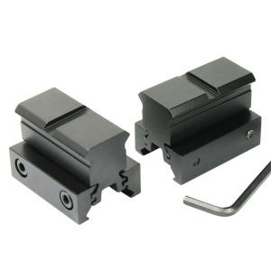 2 PCS Flat Top 1" Rail Riser Block Mounts for Pictinney and 11mm Dovetail Rail