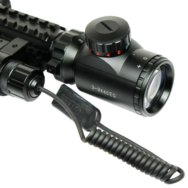3-9x40 Hunting Rifle Scope Dual illuminated Snipe Scope & Green Laser Sight
