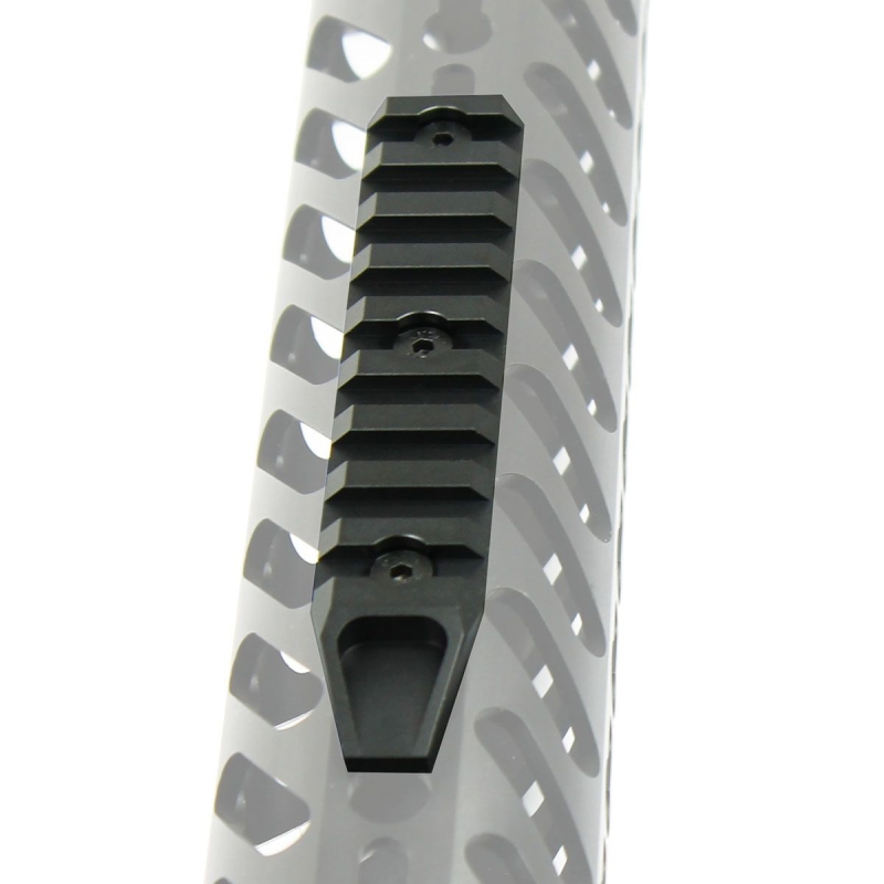 9 Slot 4.5" Picatinny Weaver Rail Section for Keymod Handguard - Aluminum Black