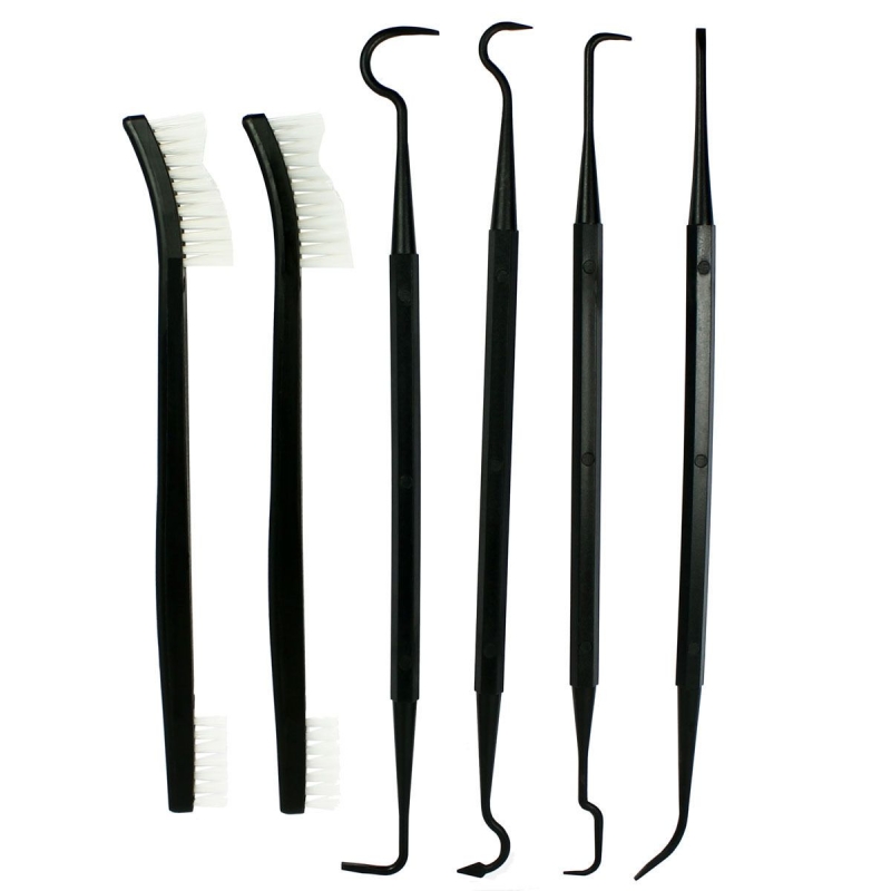 57_f94522f1-40c3-4108-bd7a-566a82d8a60d 6 PCS Set Gun Rifle Pistol Cleaning Picks + Nylon Brushes - Non-Scratching