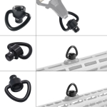 2 PCS Quick Detach D-Loop Set 1" Heavy Duty QD Sling Swivels with Push Button