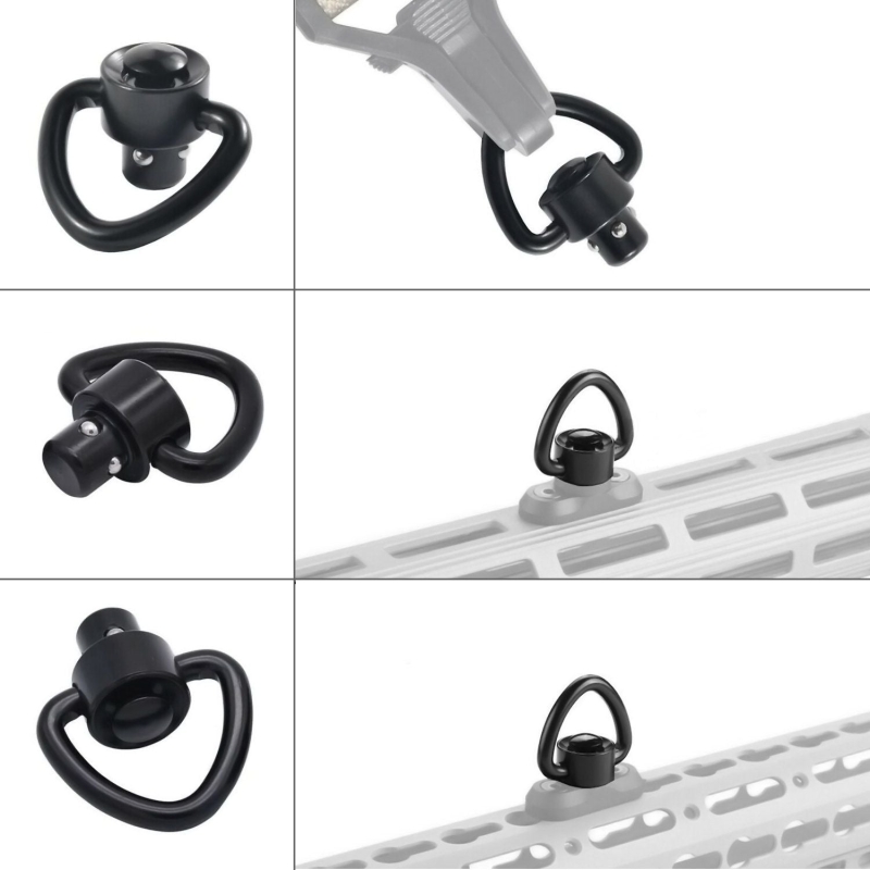 2 PCS Quick Detach D-Loop Set 1" Heavy Duty QD Sling Swivels with Push Button