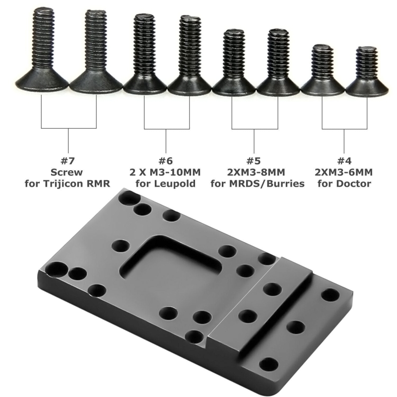 For Glock Universal Sight Mount Plate RMR Vortex Burris Red Dot Sight Pistol