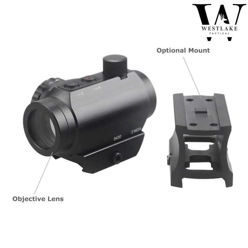 Tactical Reflex Red Green Dot Sight Scope with Dual Rail Mounts Black
