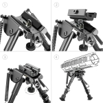 6" to 9" Carbon Fiber Adjustable Spring Return Hunting Rifle Bipod