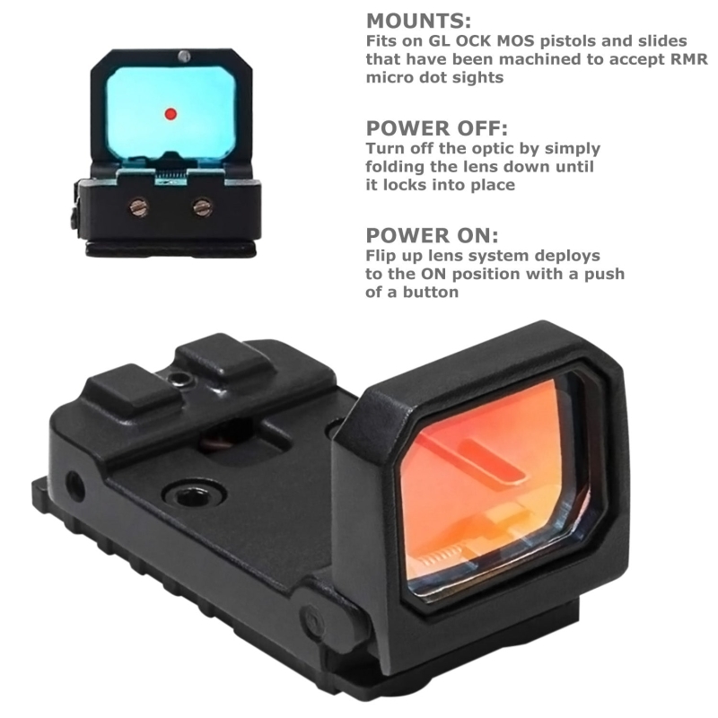 Mini Folding Flip Up Red Dot Sight Holographic Reflex Sight RMR For Glock Pistol | West Lake Tactical