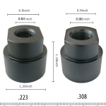 .223 &.308 Soda Pop Bottle 1/2"x28 5/8x24 TPI Cleaning Patch Trap Muzzle Adapter - West Lake Tactical