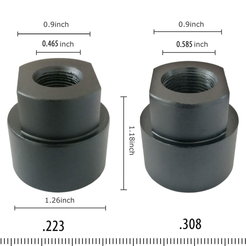 .223 &.308 Soda Pop Bottle 1/2"x28 5/8x24 TPI Cleaning Patch Trap Muzzle Adapter - West Lake Tactical