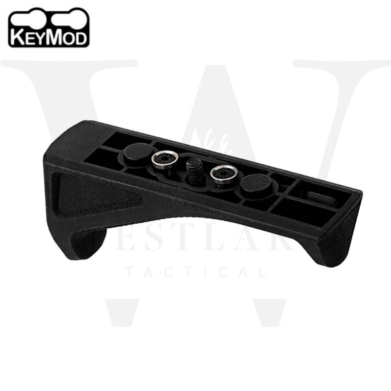 Tactical KeyMod Angled Forward Foregrip Fore Grip Forend Hand Stop Black / Tan