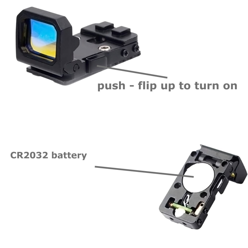 Mini Folding Flip Up Red Dot Sight Holographic Reflex Sight RMR For Glock Pistol | West Lake Tactical