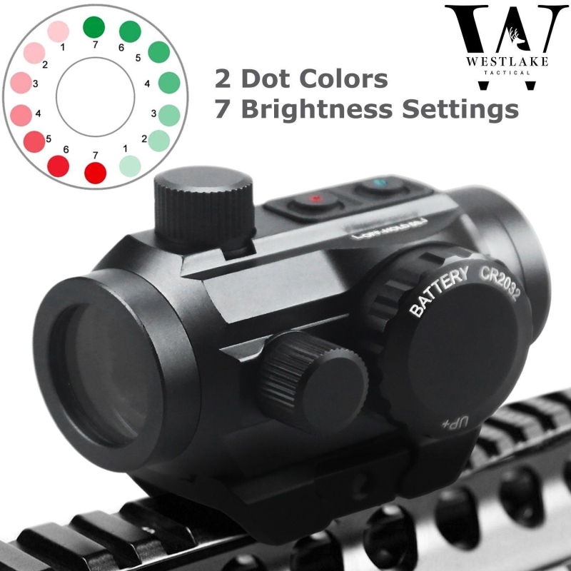 Tactical Reflex Red Green Dot Sight Scope with Dual Rail Mounts Black