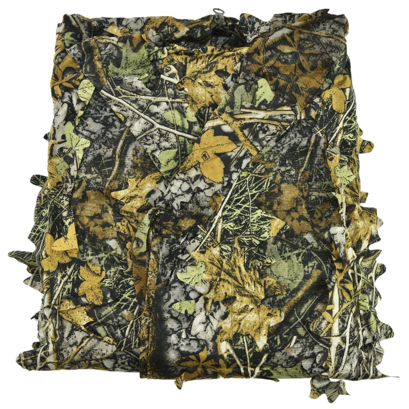 3D Ghillie Suit Set Sniper Train Leaf Jungle Forest Wood Hunting Camouflage