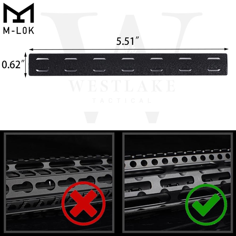5.5" M-LOK Rail Panel Cover Handguard Slot Covers Snap-in 5 PCS Pack Black / Tan