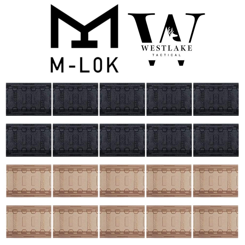 10 PCS M-Lok Rail Cover SNAP-IN Panels for MLOK Handguard Black / Tan