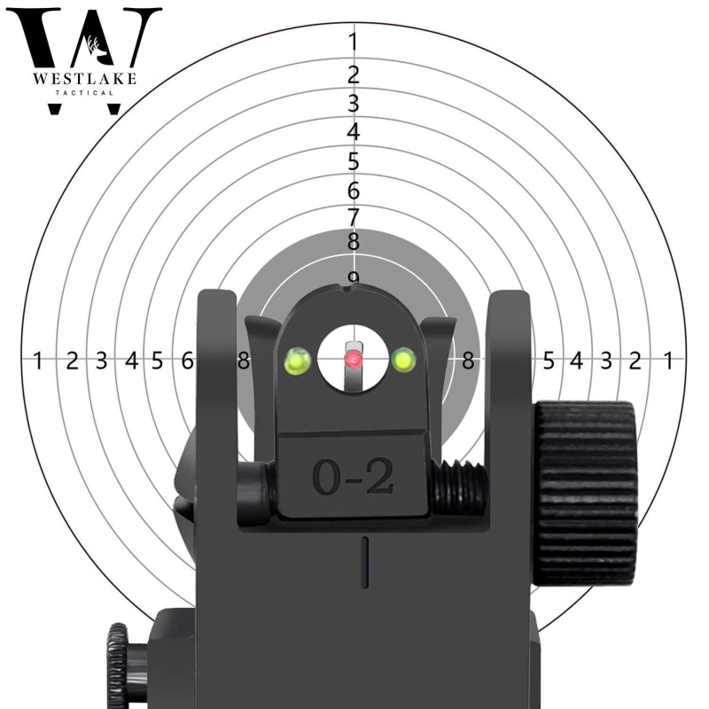 Fiber Optics Tactical 223 556 Flip Up Rapid Transition Front and Rear Iron Sight