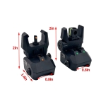 Foldable Iron Sights Flip-up Front and Rear Sight Fiber Optics Dual Aiming Mode | West Lake Tactical