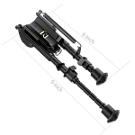 6" to 9" Carbon Fiber Adjustable Spring Return Hunting Rifle Bipod