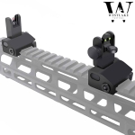 Fiber Optics Tactical 223 556 Flip Up Rapid Transition Front and Rear Iron Sight