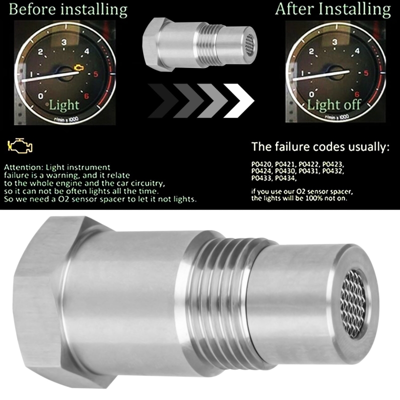 Oxygen O2 Sensor Spacer Adapter Bung Catalytic Converter Fix Check Engine Light