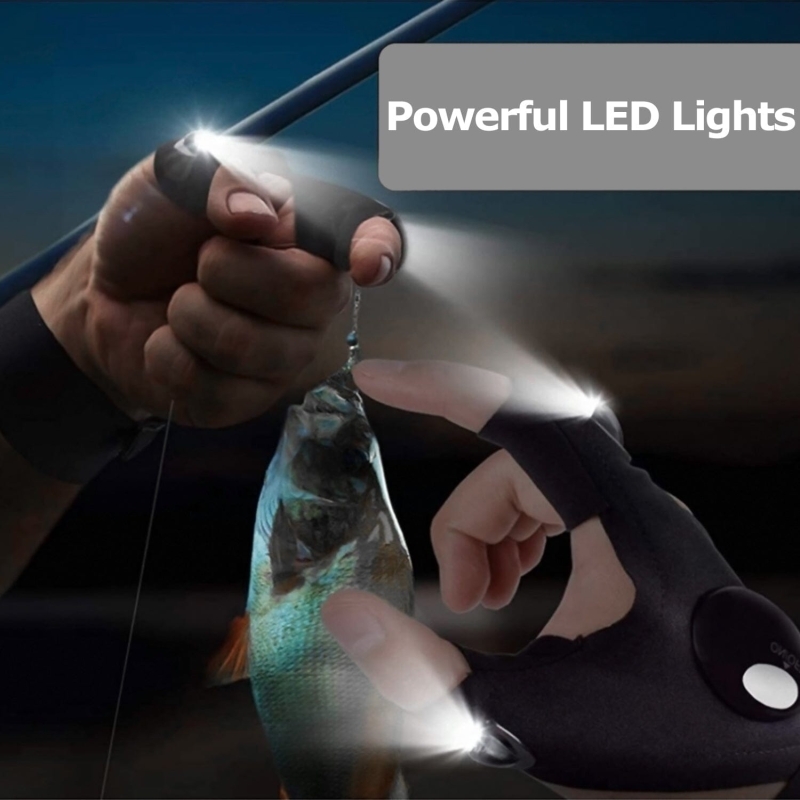 1 Pair LED Flashlight Gloves for Outdoor Fishing Camping Hiking Gloves Men Women - West Lake Tactical