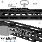 Hollow M-LOK / KeyMod Rail Section 3 7 11 Slot Picatinny Accessory Rail Sections