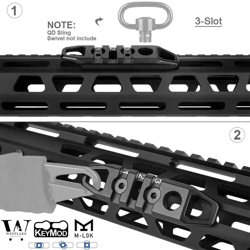Hollow M-LOK / KeyMod Rail Section 3 7 11 Slot Picatinny Accessory Rail Sections