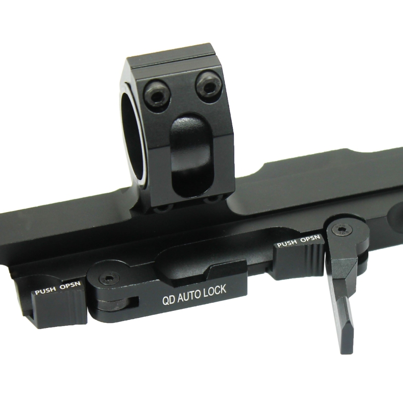 Quick Release 1"/30mm Ring Scope Mount&inserts Auto Lock 20mm Rail for Hunt