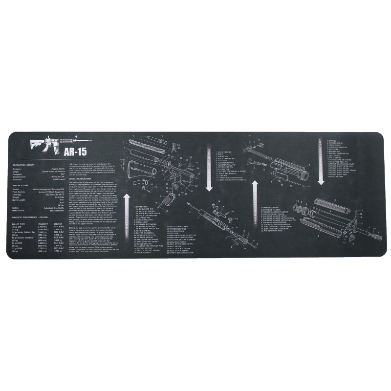 IMG_0195 AR-15 M16 M4 Gun Cleaning Bench Mat with AR15 Parts List Black - West Lake Tactical