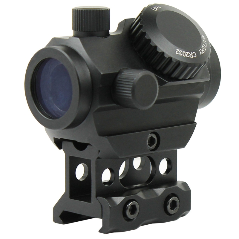Red / Green Dot Sight 2 MOA Reflex Gun Sight Rifle Scope With 1 inch Riser Mount