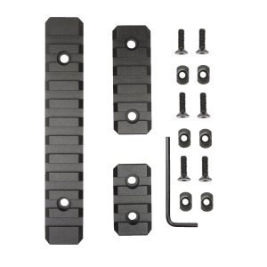 M-Lok 3 5 11 Slot Picatinny/Weaver Rail Section Aluminum 1.5" 2.5" 5" - 3 PCS - West Lake Tactical