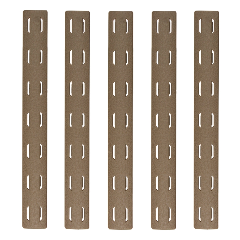 5.5" M-LOK Rail Panel Cover Handguard Slot Covers Snap-in 5 PCS Pack Black / Tan