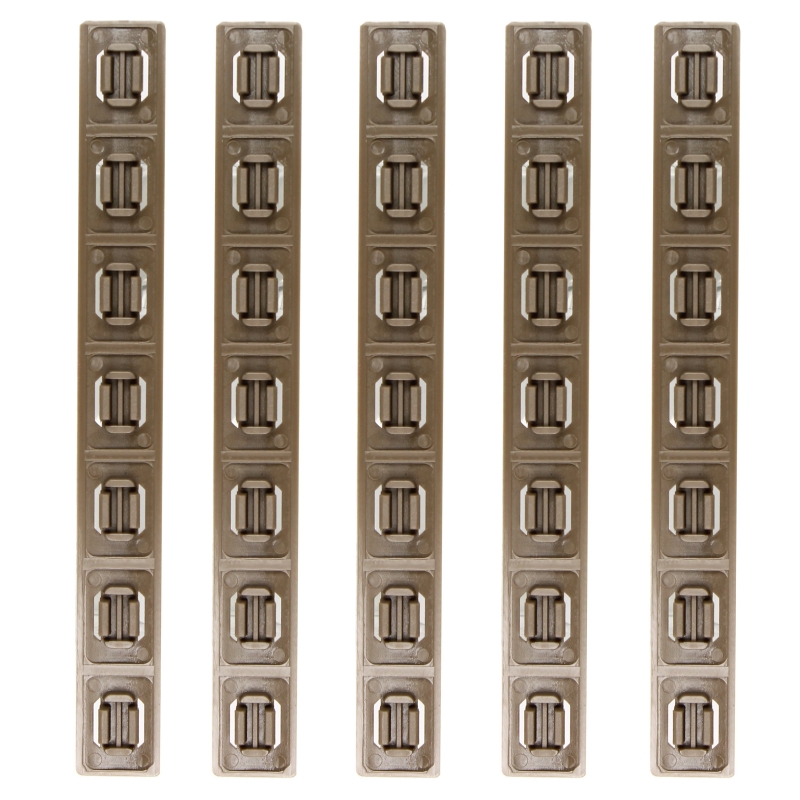 5.5" M-LOK Rail Panel Cover Handguard Slot Covers Snap-in 5 PCS Pack Tan